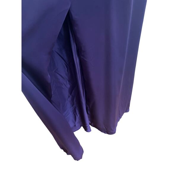 WHITE by VERA WANG One Shoulder Bridesmaid Dress Amethyst Size 0 Belted Slit - Picture 6 of 11